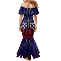 Personalized American Samoa Flag Family Matching Mermaid Dress and Hawaiian Shirt Eagles Polynesian Art DT02 - Polynesian Pride