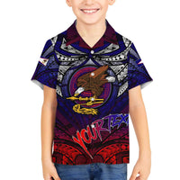 Personalized American Samoa Flag Family Matching Puletasi and Hawaiian Shirt Eagles Polynesian Art