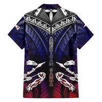 Personalized American Samoa Flag Family Matching Short Sleeve Bodycon Dress and Hawaiian Shirt Eagles Polynesian Art DT02 - Polynesian Pride