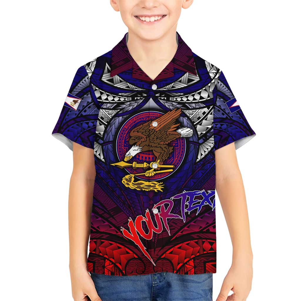 Personalized American Samoa Flag Family Matching Tank Maxi Dress and Hawaiian Shirt Eagles Polynesian Art