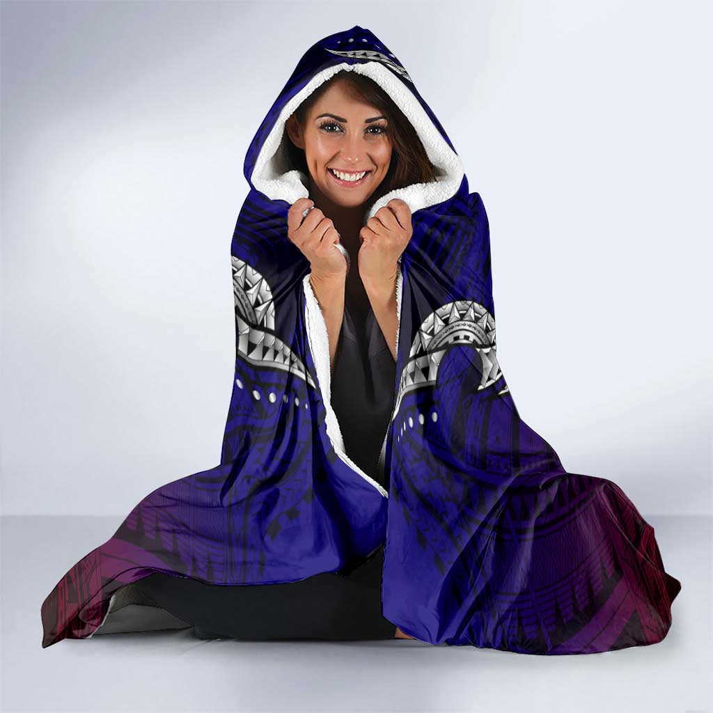 Personalized American Samoa Flag Hooded Blanket Eagles Polynesian Art