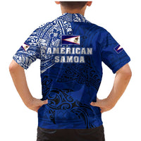 Sharks And American Samoa Family Matching Mermaid Dress and Hawaiian Shirt Simple Polynesian Blue DT02 - Polynesian Pride