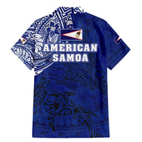 Sharks And American Samoa Family Matching Mermaid Dress and Hawaiian Shirt Simple Polynesian Blue DT02 - Polynesian Pride