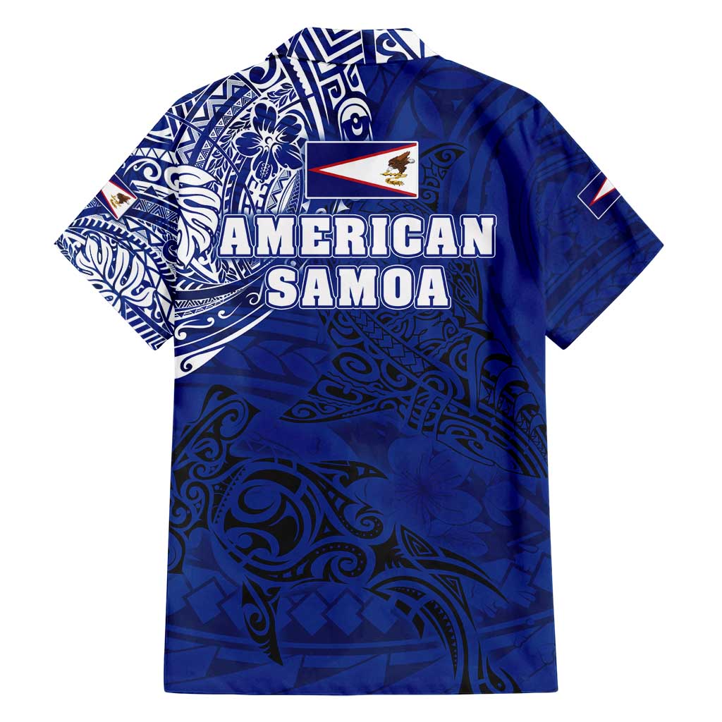 Sharks And American Samoa Family Matching Off Shoulder Maxi Dress and Hawaiian Shirt Simple Polynesian Blue DT02 - Polynesian Pride