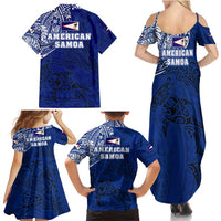 Sharks And American Samoa Family Matching Summer Maxi Dress and Hawaiian Shirt Simple Polynesian Blue DT02 - Polynesian Pride