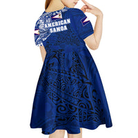 Sharks And American Samoa Kid Short Sleeve Dress Simple Polynesian Blue DT02 - Polynesian Pride
