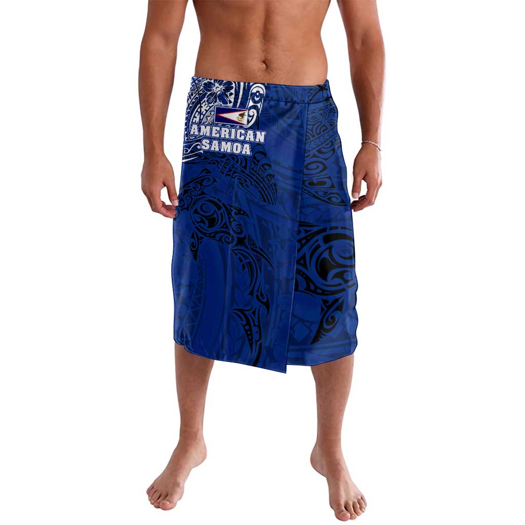 Sharks And American Samoa Lavalava Simple Polynesian Blue DT02 Blue - Polynesian Pride