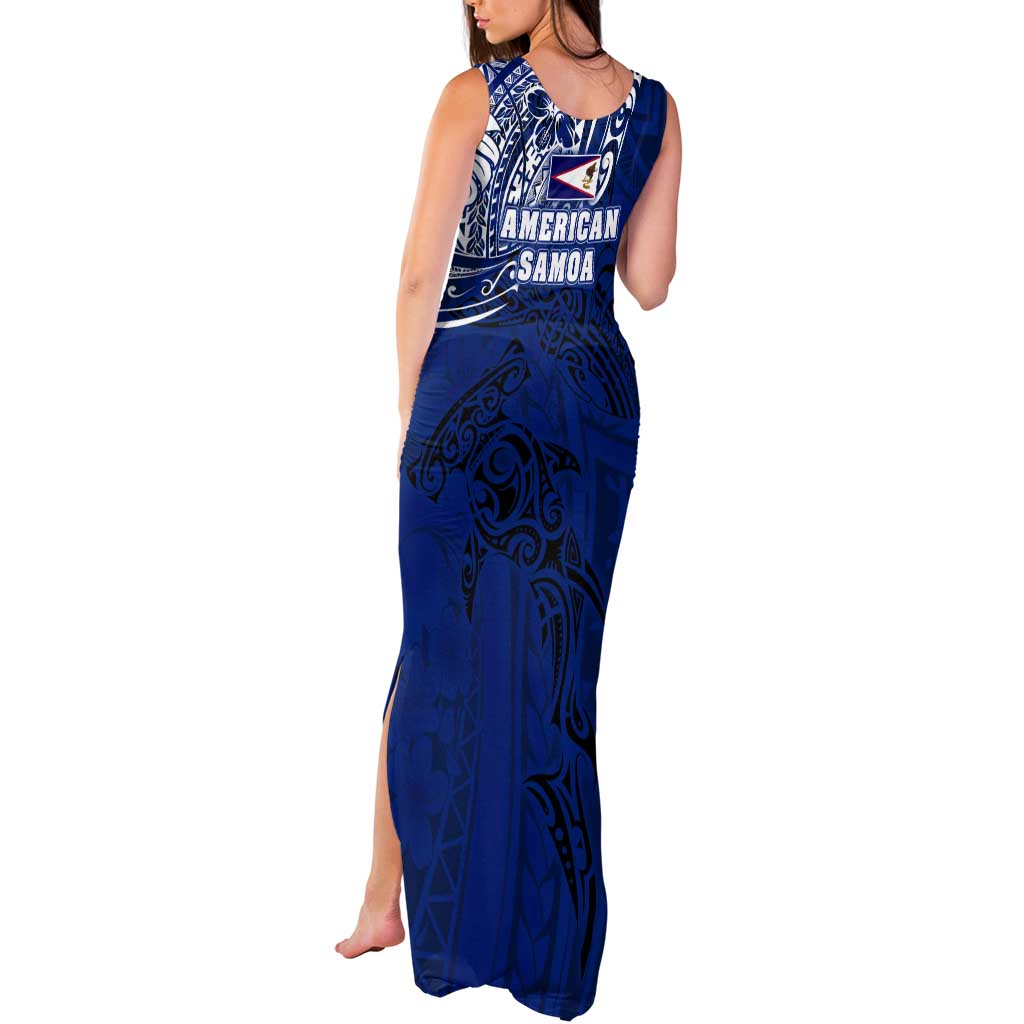 Sharks And American Samoa Tank Maxi Dress Simple Polynesian Blue DT02 - Polynesian Pride