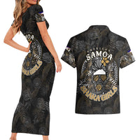 Personalized Shaka Girls America Samoa Couples Matching Short Sleeve Bodycon Dress and Hawaiian Shirt Tropical Flowers Vintage DT02 - Polynesian Pride