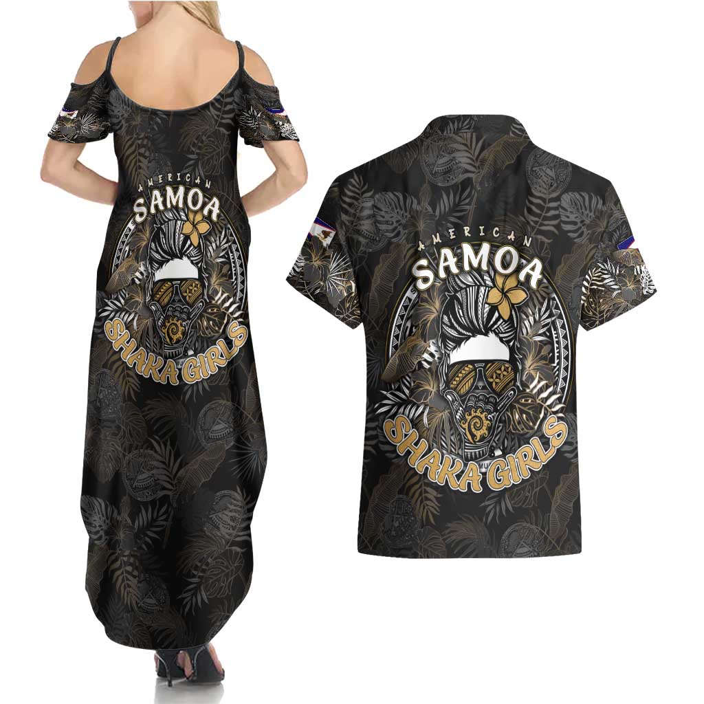 Personalized Shaka Girls America Samoa Couples Matching Summer Maxi Dress and Hawaiian Shirt Tropical Flowers Vintage DT02 - Polynesian Pride
