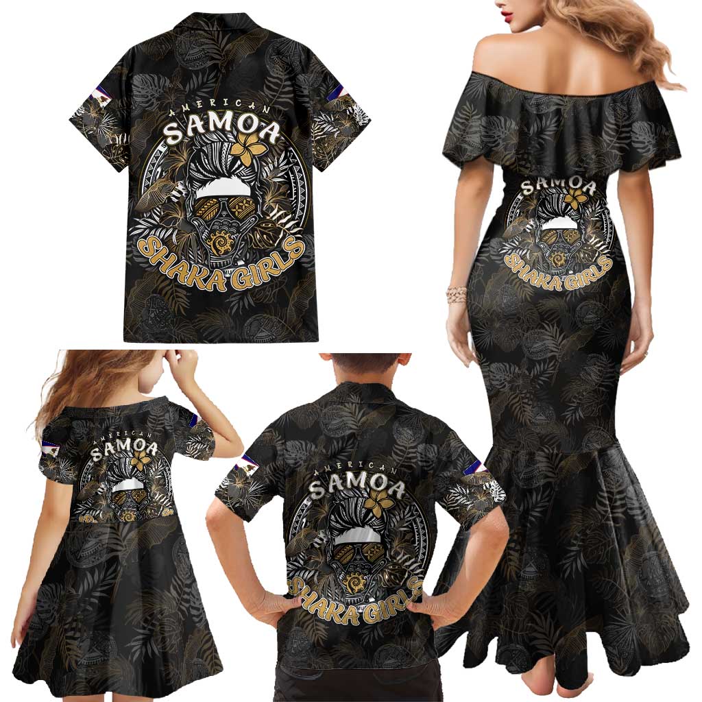 Personalized Shaka Girls America Samoa Family Matching Mermaid Dress and Hawaiian Shirt Tropical Flowers Vintage DT02 - Polynesian Pride