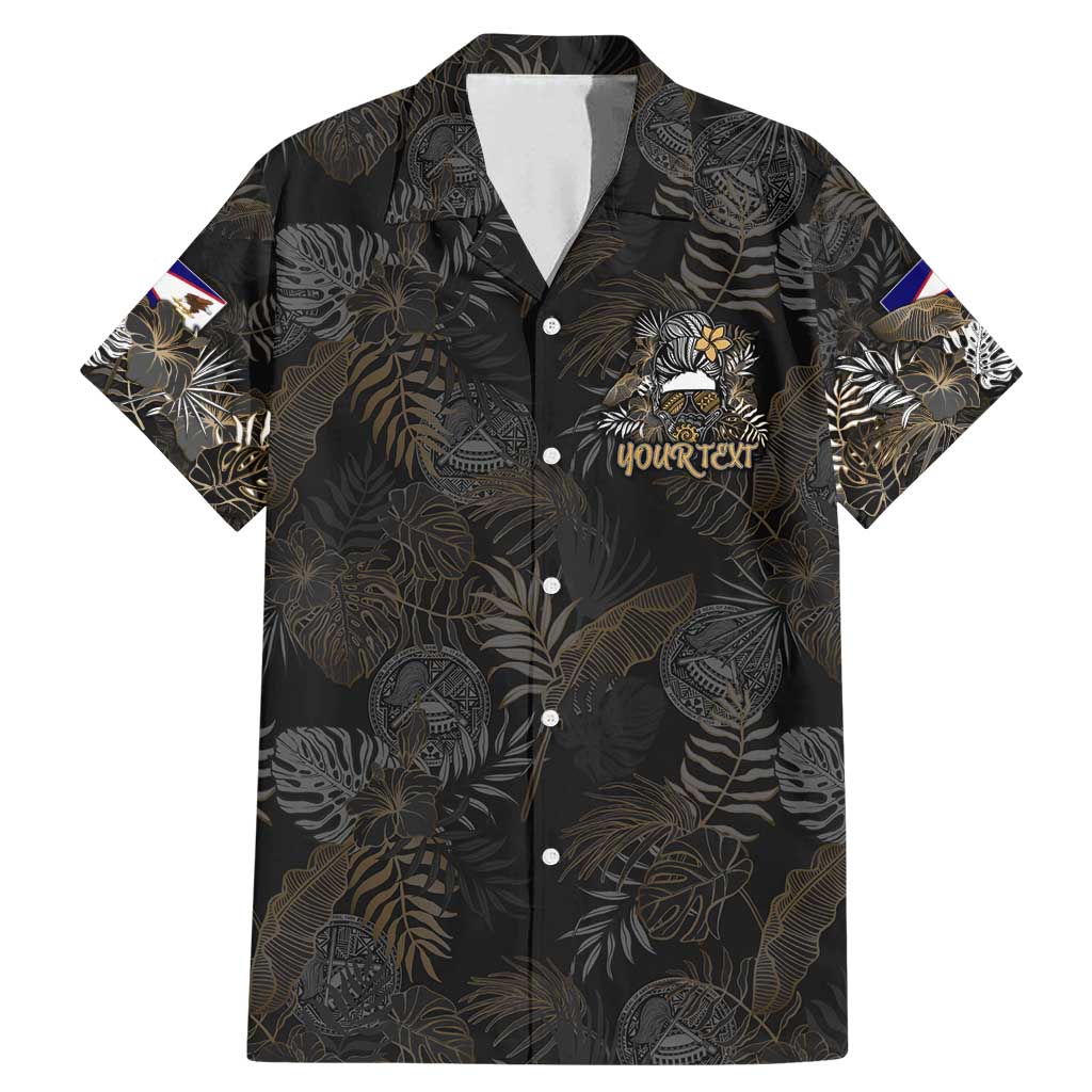 Personalized Shaka Girls America Samoa Family Matching Mermaid Dress and Hawaiian Shirt Tropical Flowers Vintage DT02 Dad's Shirt - Short Sleeve Black - Polynesian Pride