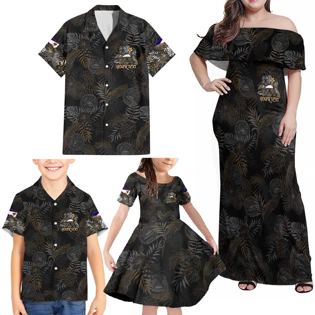 Personalized Shaka Girls America Samoa Family Matching Off Shoulder Maxi Dress and Hawaiian Shirt Tropical Flowers Vintage DT02 - Polynesian Pride