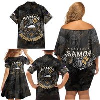 Personalized Shaka Girls America Samoa Family Matching Off Shoulder Short Dress and Hawaiian Shirt Tropical Flowers Vintage DT02 - Polynesian Pride