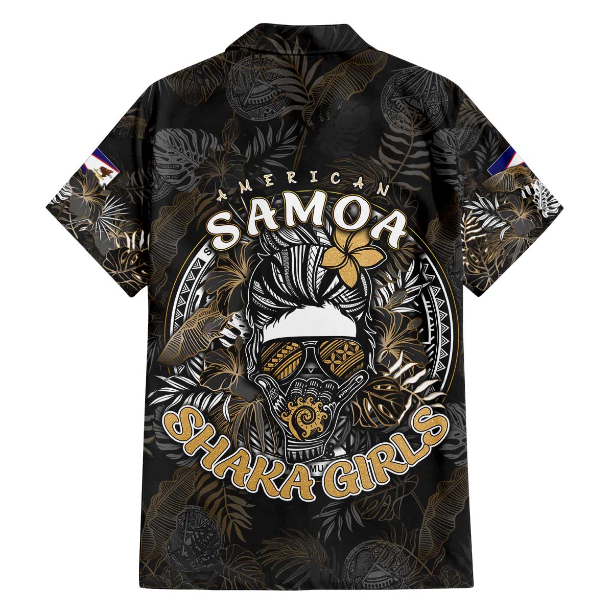 Personalized Shaka Girls America Samoa Family Matching Off Shoulder Short Dress and Hawaiian Shirt Tropical Flowers Vintage DT02 - Polynesian Pride