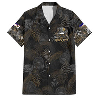 Personalized Shaka Girls America Samoa Family Matching Puletasi and Hawaiian Shirt Tropical Flowers Vintage DT02 Dad's Shirt - Short Sleeve Black - Polynesian Pride