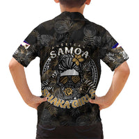 Personalized Shaka Girls America Samoa Family Matching Short Sleeve Bodycon Dress and Hawaiian Shirt Tropical Flowers Vintage DT02 - Polynesian Pride