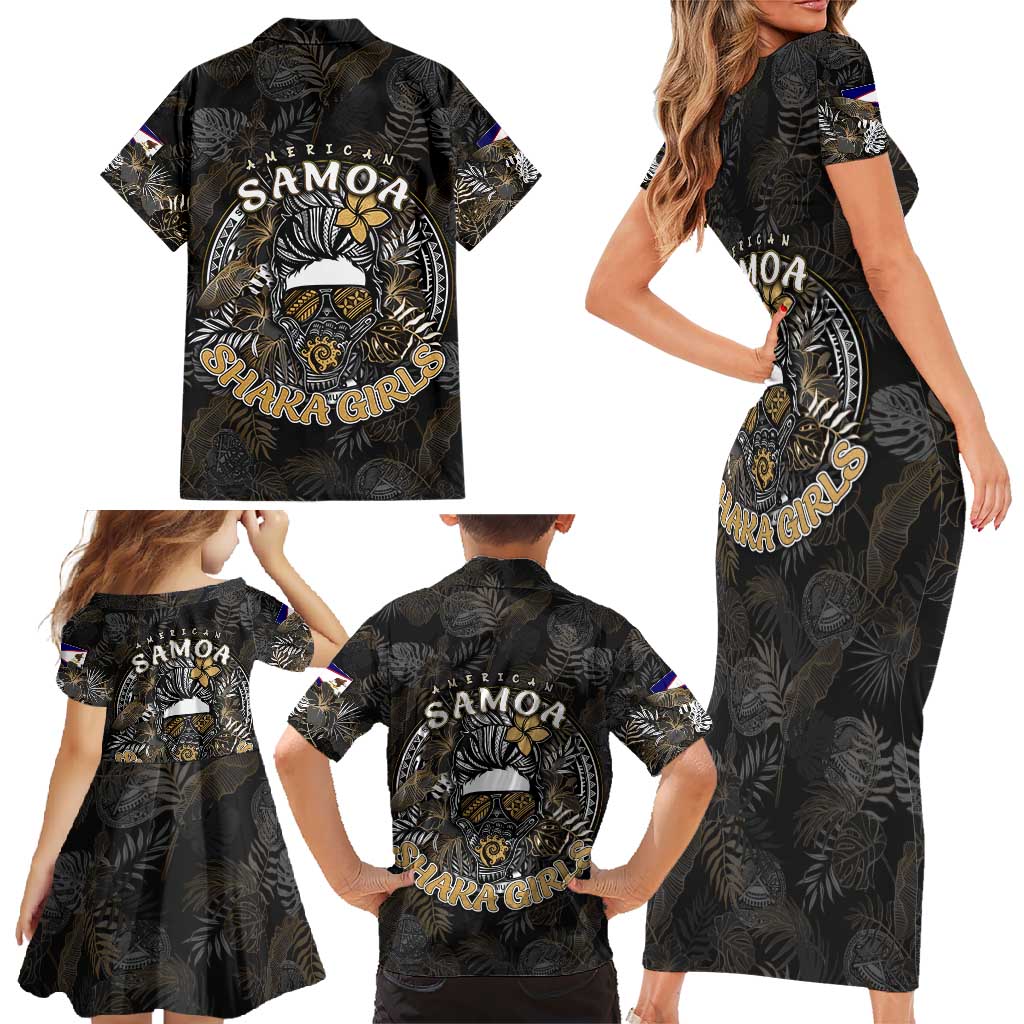 Personalized Shaka Girls America Samoa Family Matching Short Sleeve Bodycon Dress and Hawaiian Shirt Tropical Flowers Vintage DT02 - Polynesian Pride
