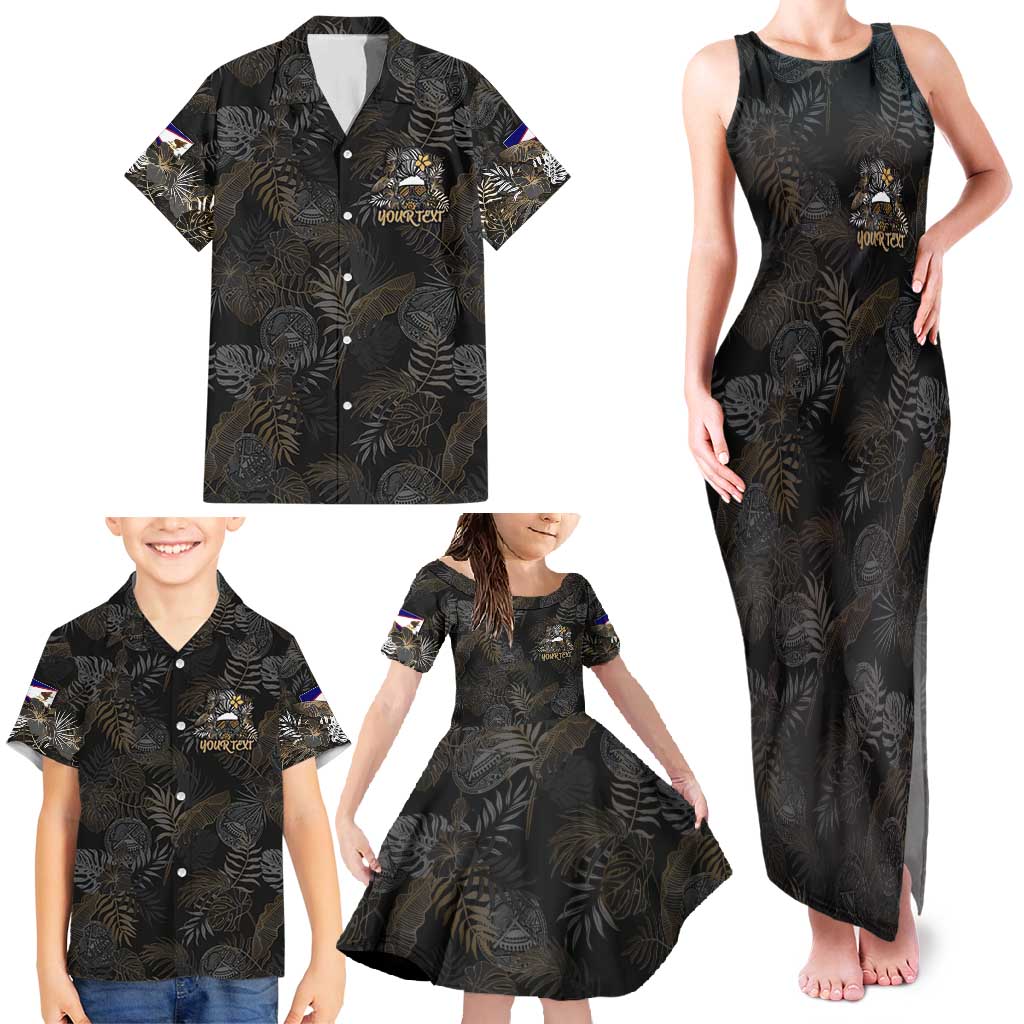 Personalized Shaka Girls America Samoa Family Matching Tank Maxi Dress and Hawaiian Shirt Tropical Flowers Vintage DT02 - Polynesian Pride