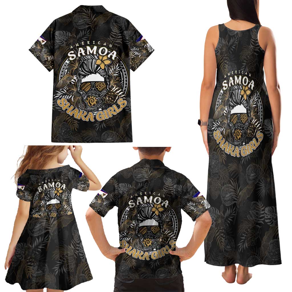 Personalized Shaka Girls America Samoa Family Matching Tank Maxi Dress and Hawaiian Shirt Tropical Flowers Vintage DT02 - Polynesian Pride