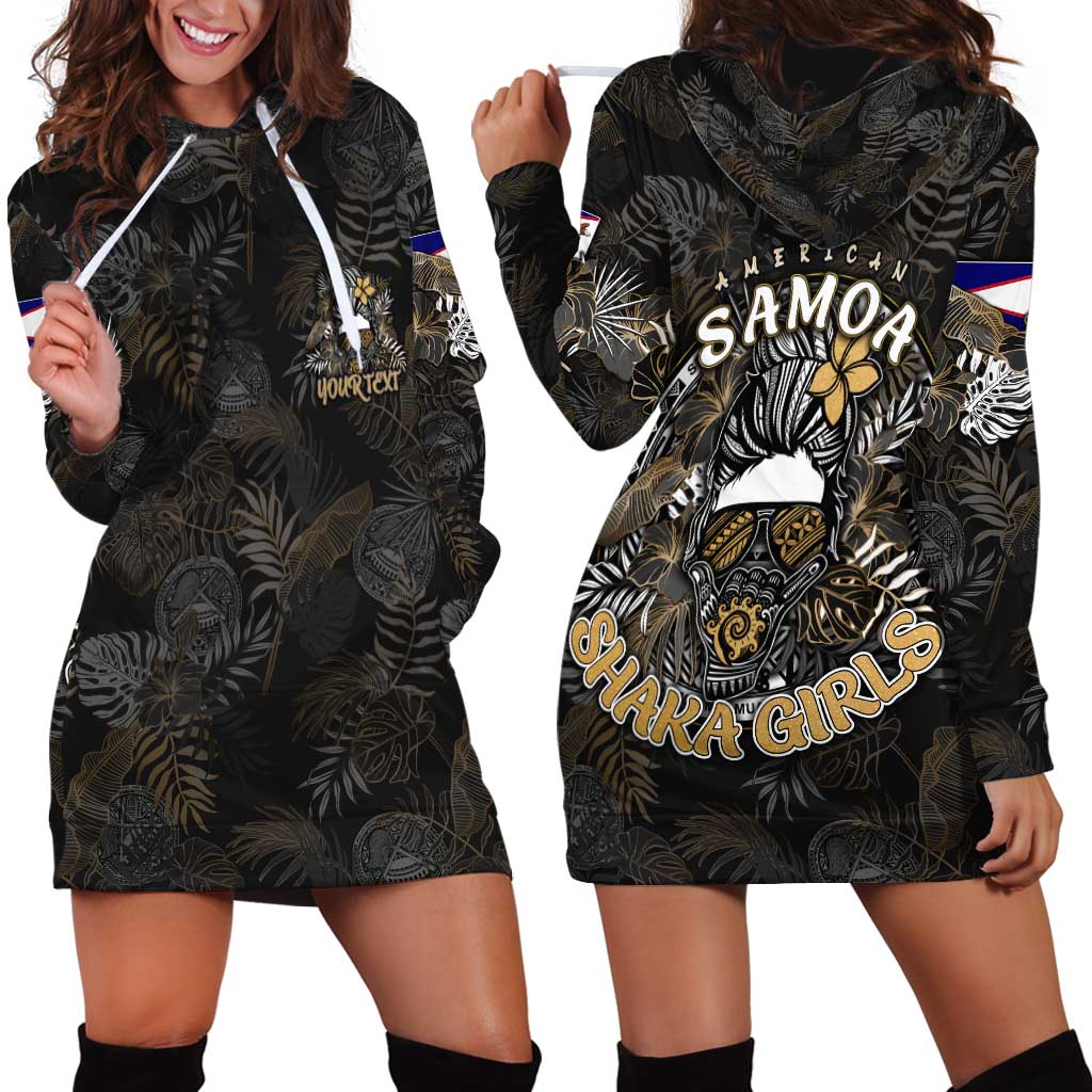 Personalized Shaka Girls America Samoa Hoodie Dress Tropical Flowers Vintage DT02 - Polynesian Pride