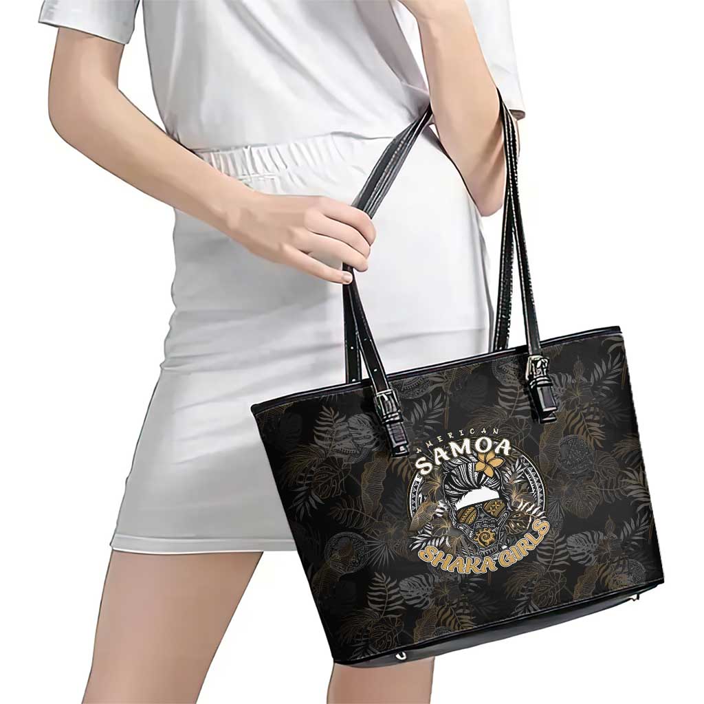 Personalized Shaka Girls America Samoa Leather Tote Bag Tropical Flowers Vintage