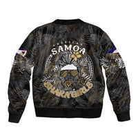 Personalized Shaka Girls America Samoa Sleeve Zip Bomber Jacket Tropical Flowers Vintage DT02 - Polynesian Pride