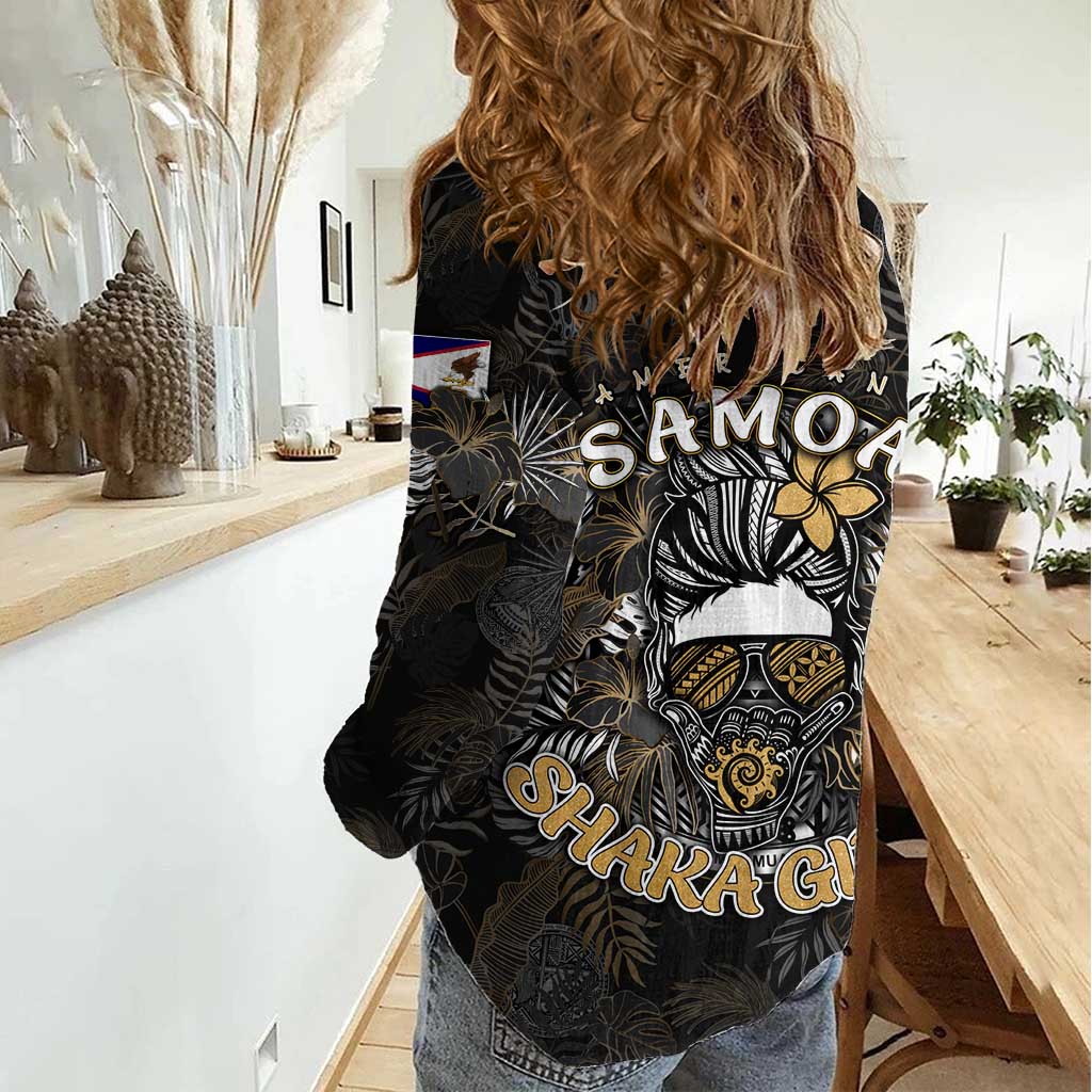 Personalized Shaka Girls America Samoa Women Casual Shirt Tropical Flowers Vintage DT02 - Polynesian Pride