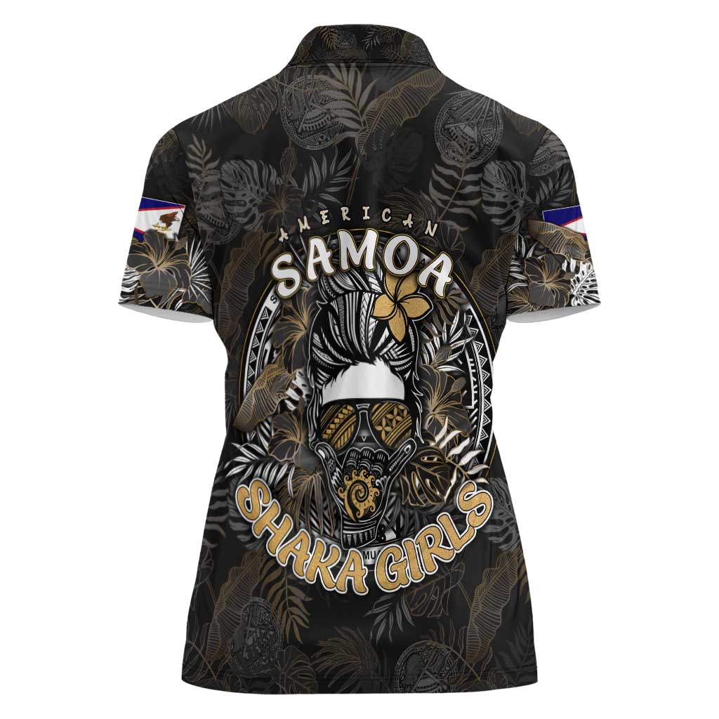 Personalized Shaka Girls America Samoa Women Polo Shirt Tropical Flowers Vintage DT02 - Polynesian Pride