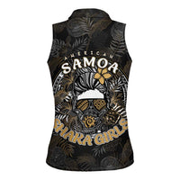 Personalized Shaka Girls America Samoa Women Sleeveless Polo Shirt Tropical Flowers Vintage DT02 - Polynesian Pride