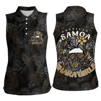 Personalized Shaka Girls America Samoa Women Sleeveless Polo Shirt Tropical Flowers Vintage DT02 - Polynesian Pride
