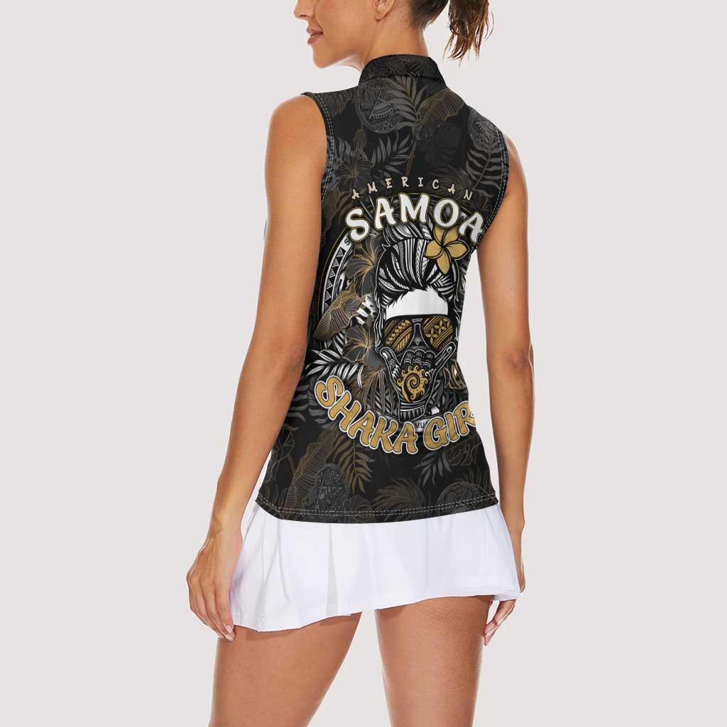 Personalized Shaka Girls America Samoa Women Sleeveless Polo Shirt Tropical Flowers Vintage DT02 - Polynesian Pride