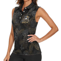 Personalized Shaka Girls America Samoa Women Sleeveless Polo Shirt Tropical Flowers Vintage DT02 - Polynesian Pride