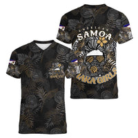 Personalized Shaka Girls America Samoa Women V-Neck T-Shirt Tropical Flowers Vintage DT02 - Polynesian Pride