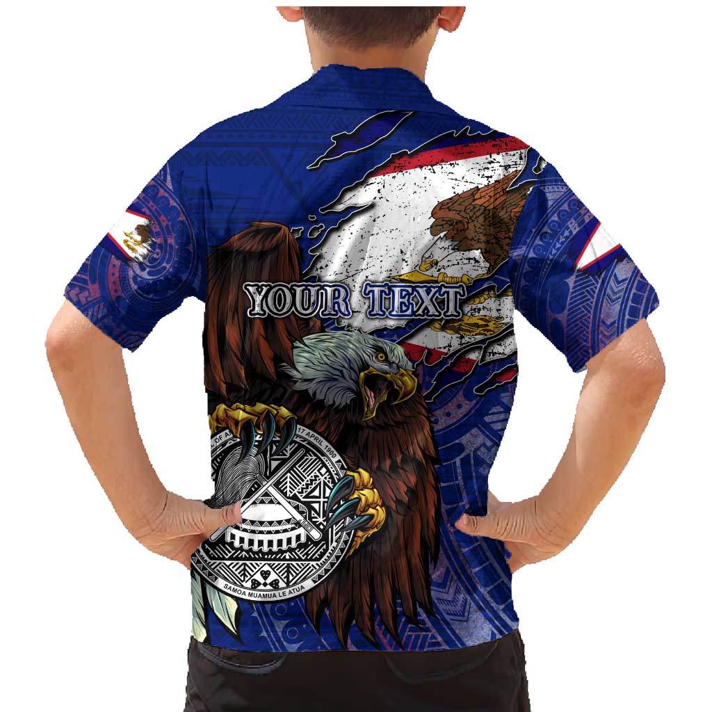 American Samoa Family Matching Mermaid Dress and Hawaiian Shirt Brave Eagle Flag Color DT02 - Polynesian Pride