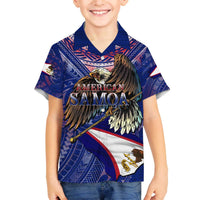 American Samoa Family Matching Puletasi and Hawaiian Shirt Brave Eagle Flag Color