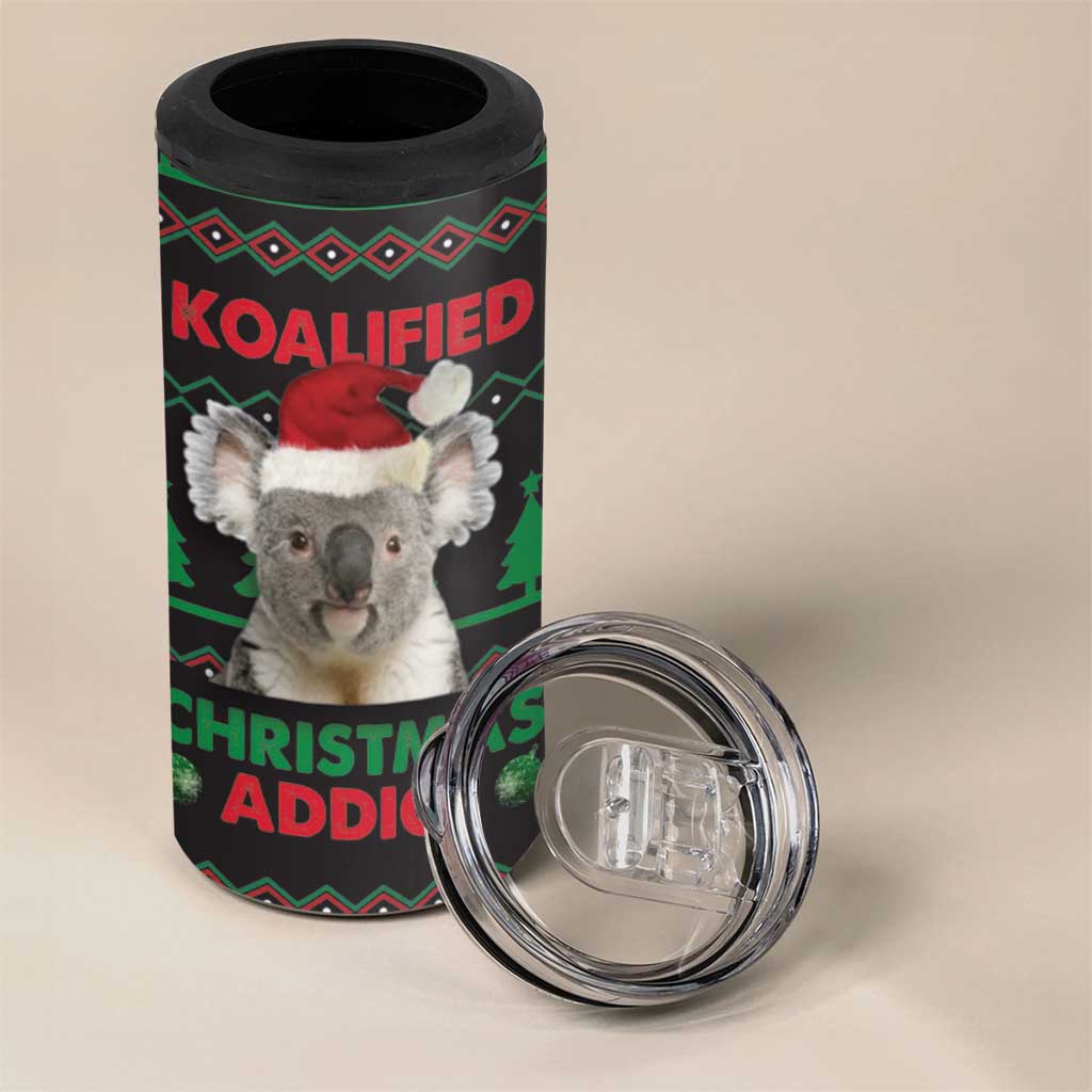 Cute Koala 4 in 1 Can Cooler Tumbler Koalified Christmas Addict