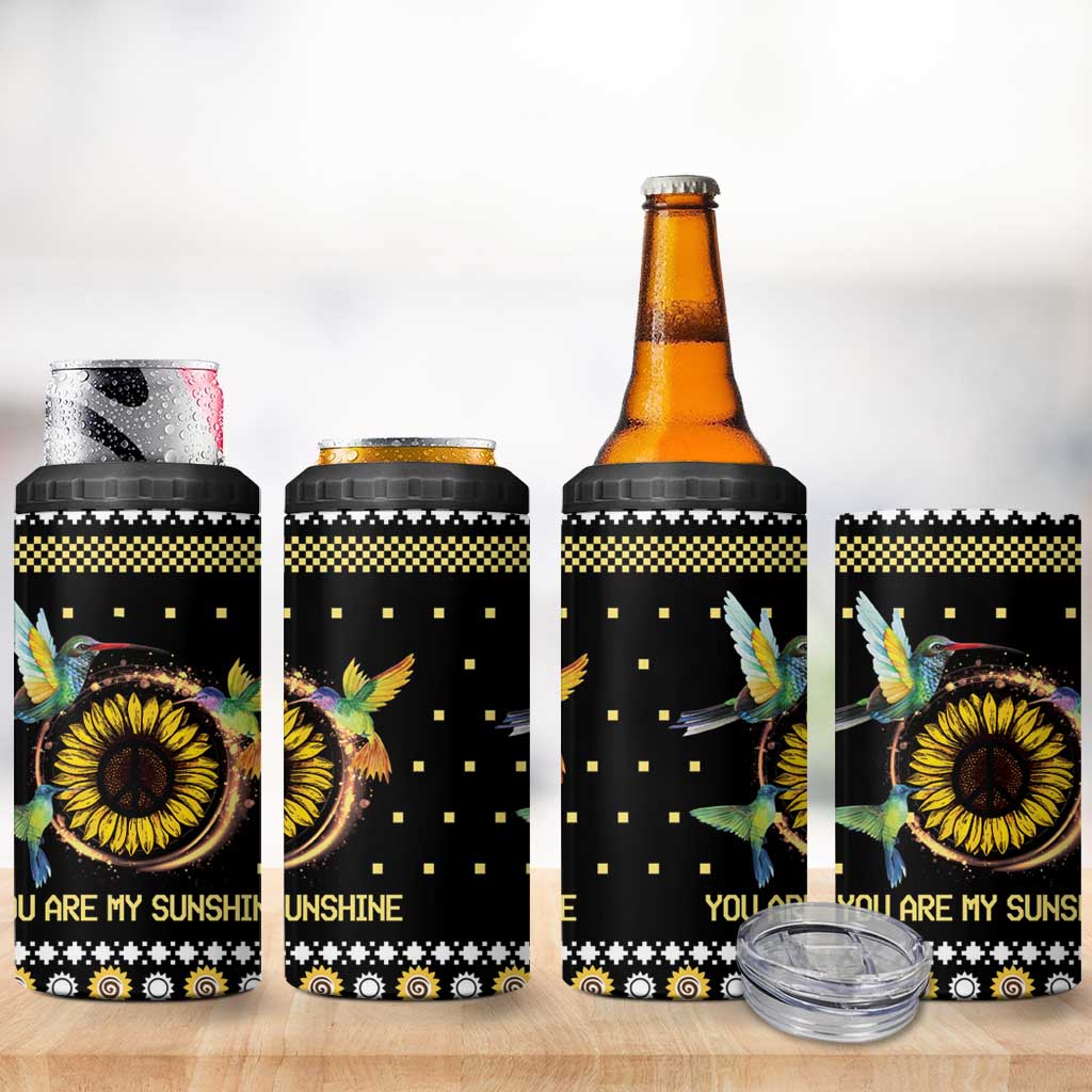 Hummingbird Sunflower Christmas 4 in 1 Can Cooler Tumbler You Are My Sunshine DT03 - Polynesian Pride