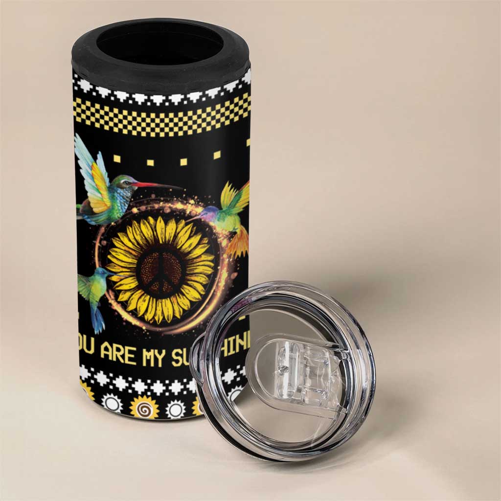 Hummingbird Sunflower Christmas 4 in 1 Can Cooler Tumbler You Are My Sunshine DT03 - Polynesian Pride