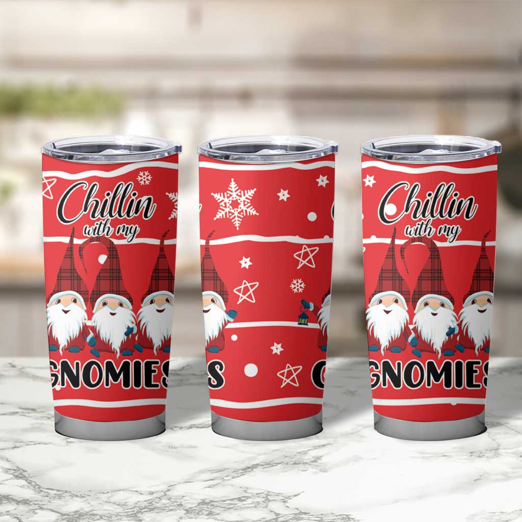 Chillin With My Gnomies Tumbler Cup Merry Christmas