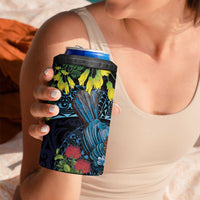 New Zealand Tui Bird 4 in 1 Can Cooler Tumbler Maori Koru Mix Pohutukawa DT04 - Polynesian Pride