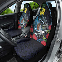 New Zealand Tui Bird Car Seat Cover Maori Koru Mix Pohutukawa DT04 - Polynesian Pride