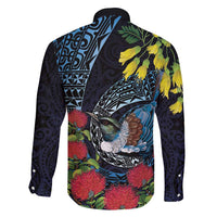 New Zealand Tui Bird Family Matching Mermaid Dress and Hawaiian Shirt Maori Koru Mix Pohutukawa DT04 - Polynesian Pride