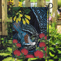 New Zealand Tui Bird Garden Flag Maori Koru Mix Pohutukawa DT04 Garden Flag Black - Polynesian Pride
