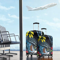 New Zealand Tui Bird Luggage Cover Maori Koru Mix Pohutukawa DT04 - Polynesian Pride