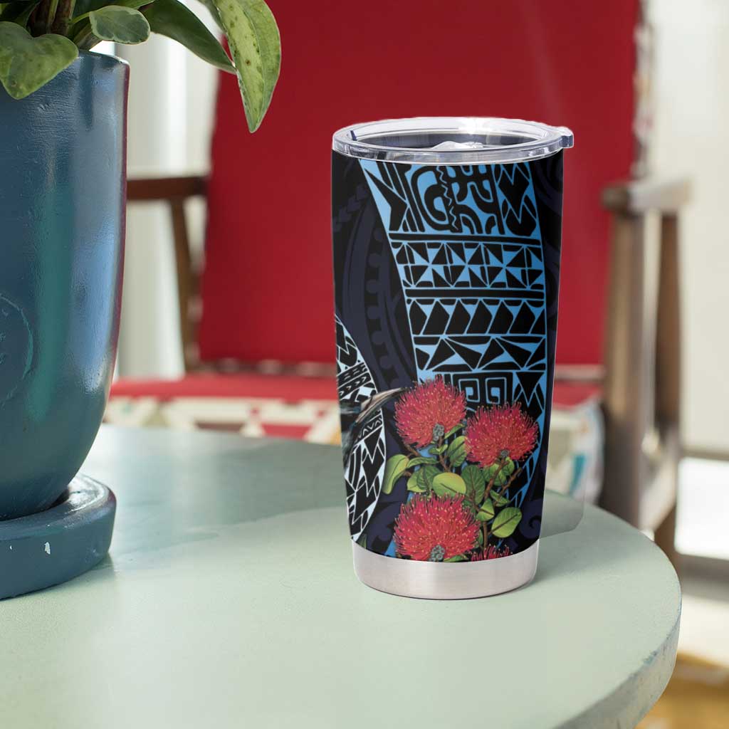 New Zealand Tui Bird Tumbler Cup Maori Koru Mix Pohutukawa DT04 - Polynesian Pride