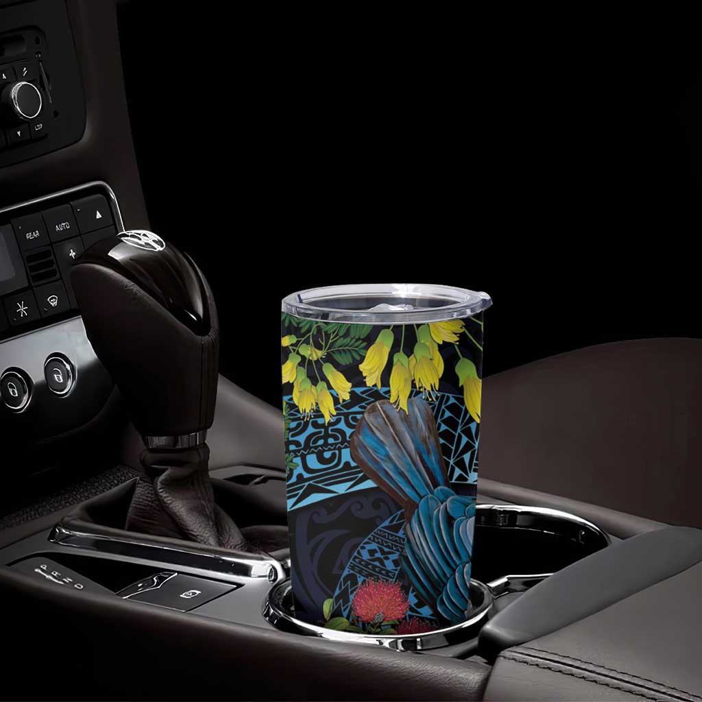 New Zealand Tui Bird Tumbler Cup Maori Koru Mix Pohutukawa DT04 - Polynesian Pride