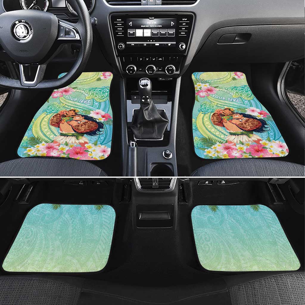 Hawaii Father's Day Car Mats Happy Father And Child DT04 Set 4pcs Green - Polynesian Pride
