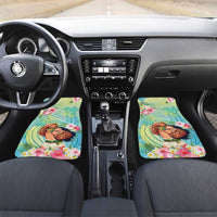 Hawaii Father's Day Car Mats Happy Father And Child DT04 Set 2pcs - Front Green - Polynesian Pride