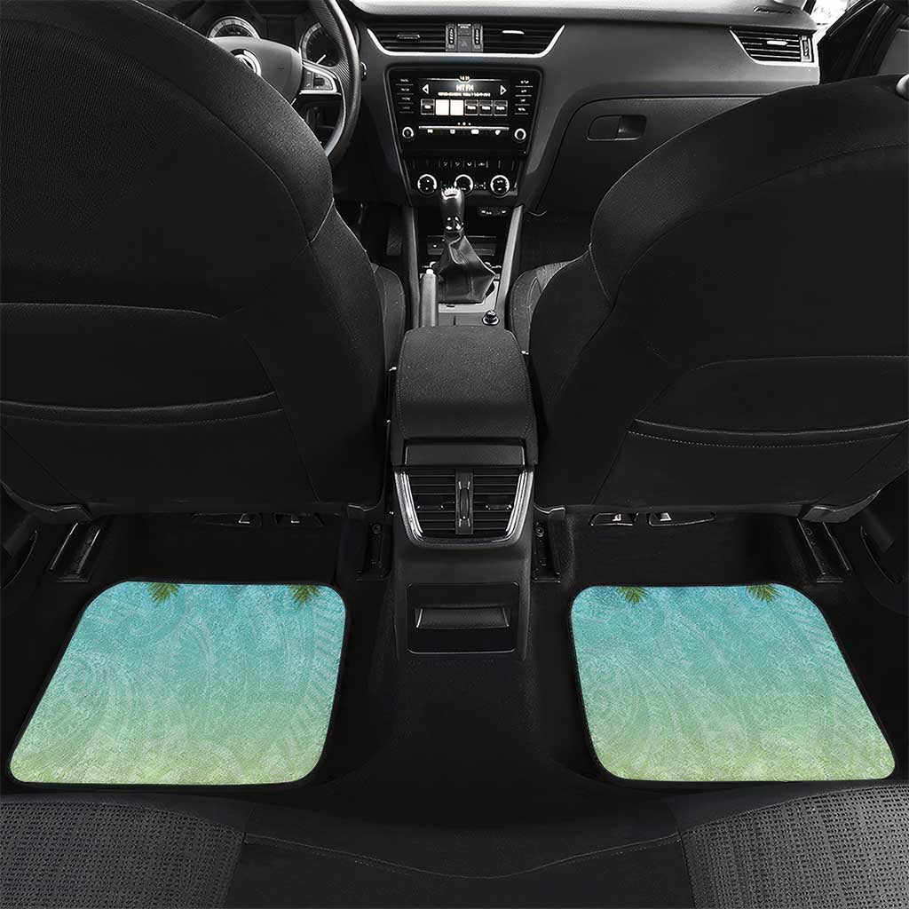 Hawaii Father's Day Car Mats Happy Father And Child DT04 Set 2pcs - Back Green - Polynesian Pride